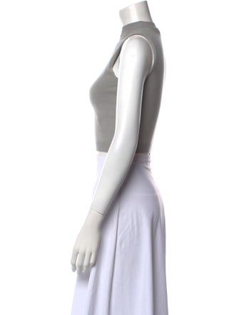 Fendi Mock Neck Sleeveless Crop Top