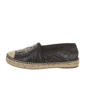 Fendi Zucca FF Logo Leather Espadrilles
