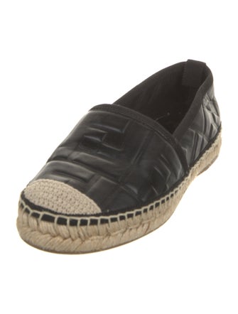 Fendi Zucca FF Logo Leather Espadrilles