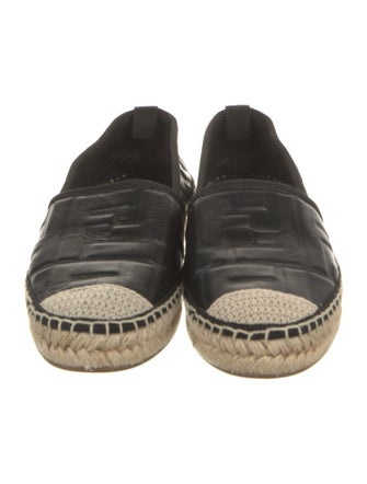 Fendi Zucca FF Logo Leather Espadrilles