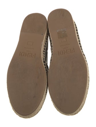 Fendi Zucca FF Logo Leather Espadrilles