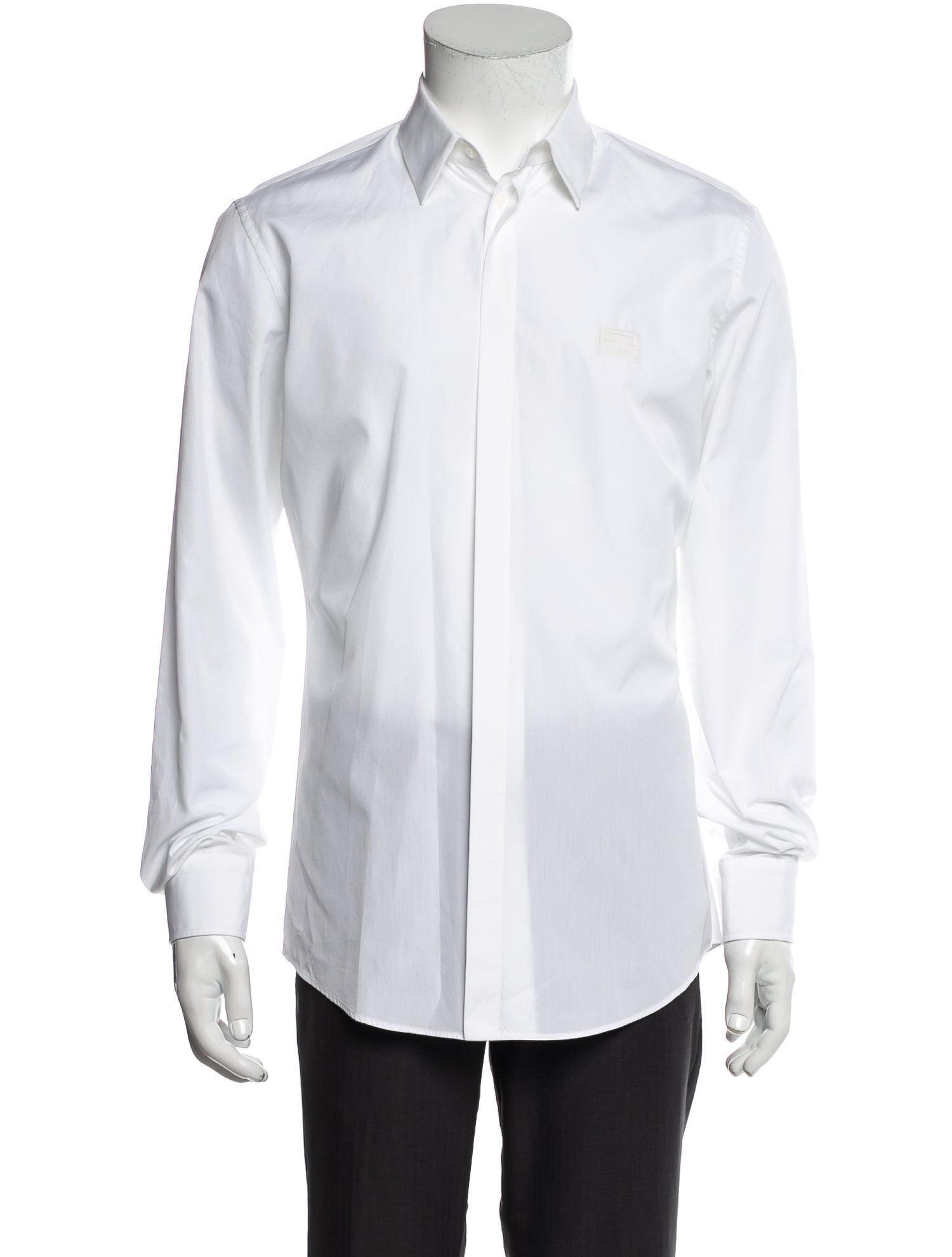 Fendi Zucchino FF Logo Long Sleeve Dress Shirt