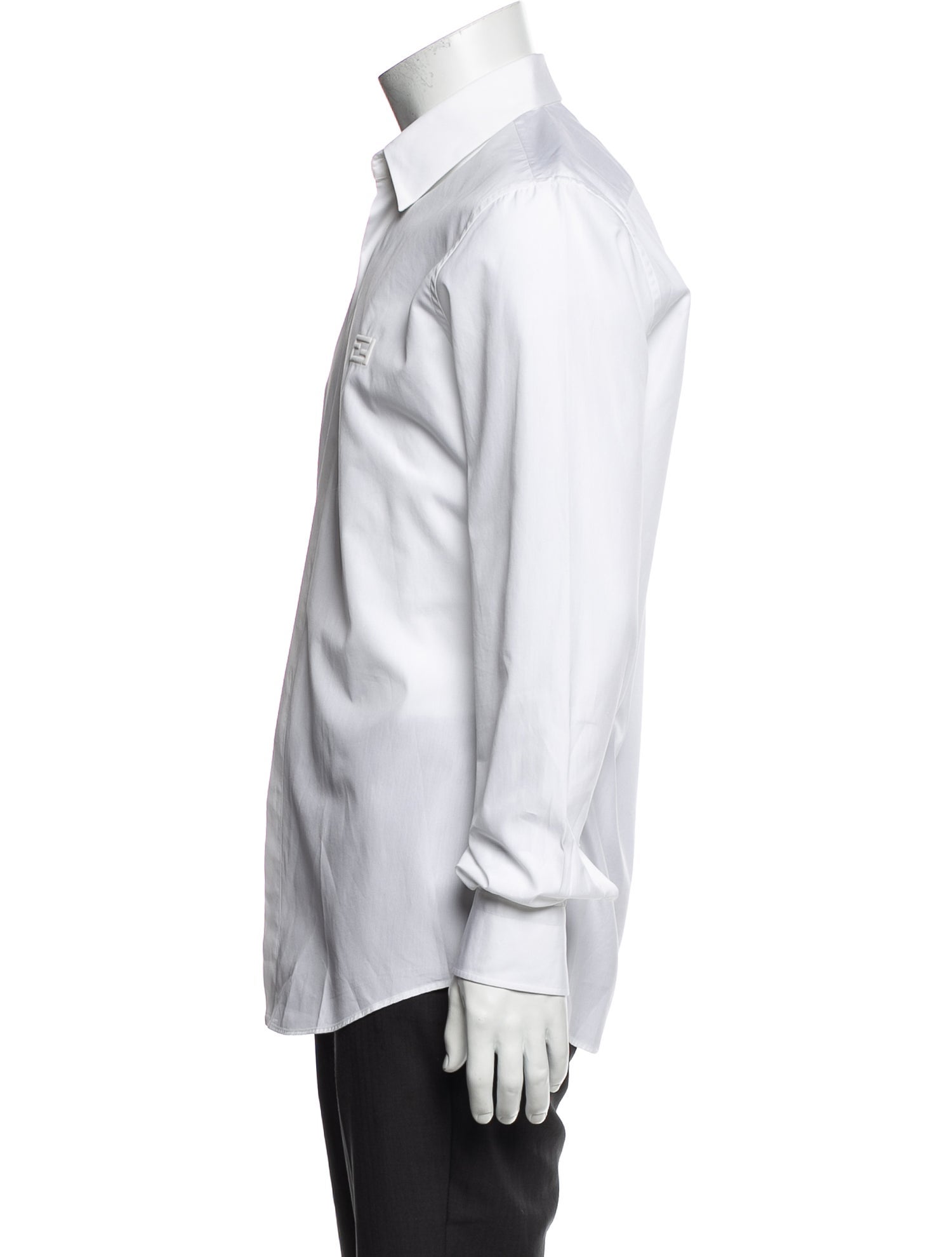 Fendi Zucchino FF Logo Long Sleeve Dress Shirt