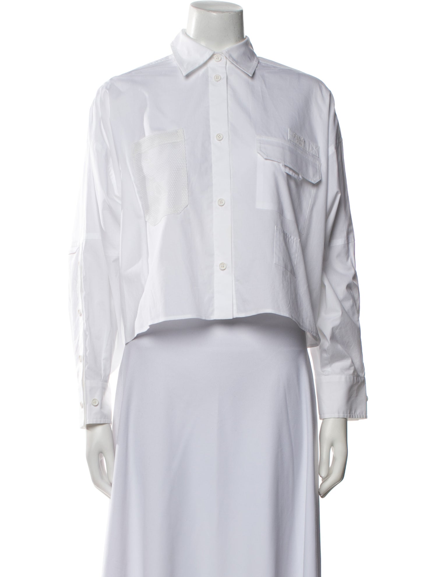 Fendi Long Sleeve Button-Up Top