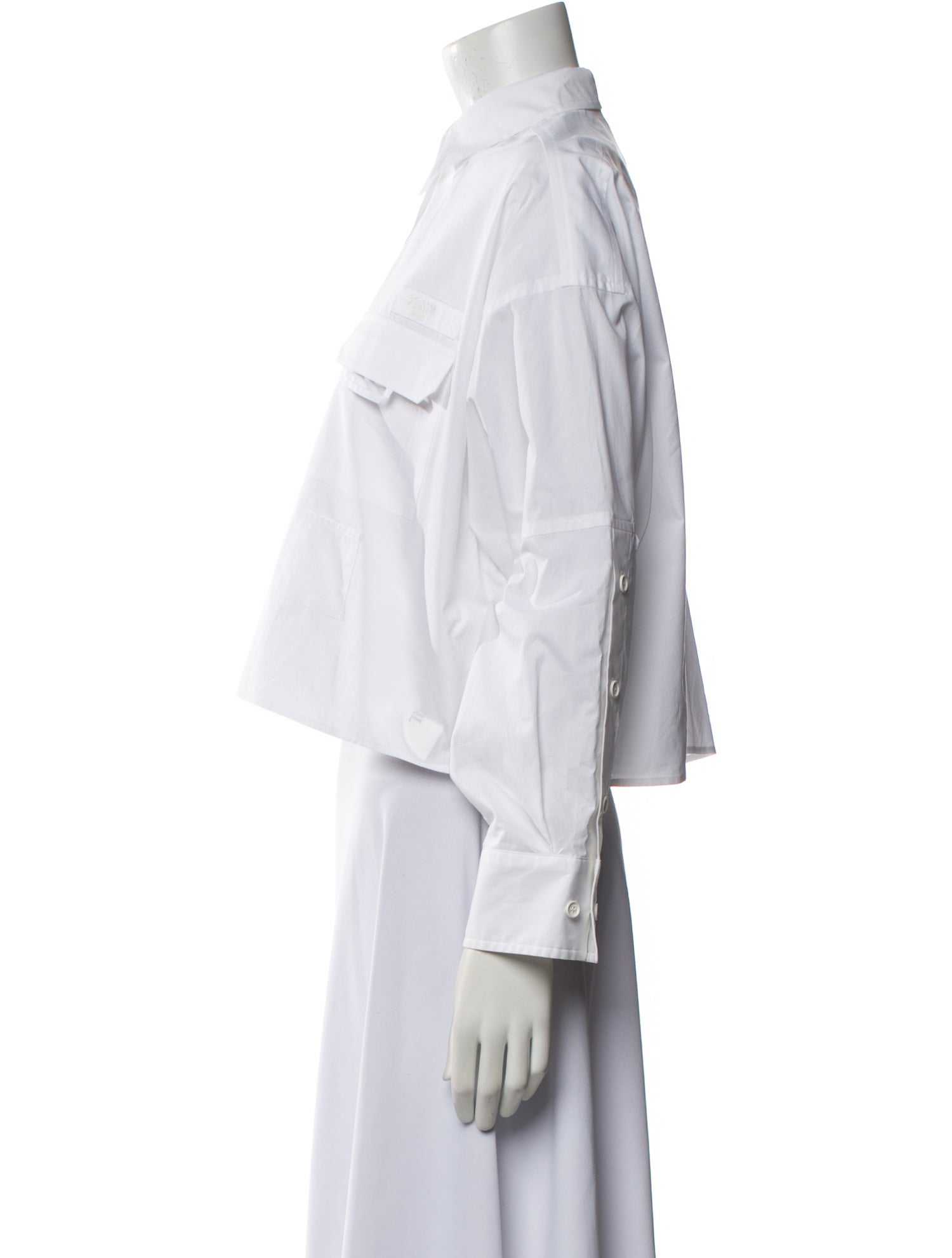 Fendi Long Sleeve Button-Up Top