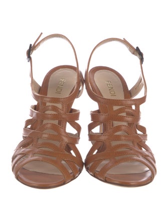 Fendi Leather Slingback Sandals