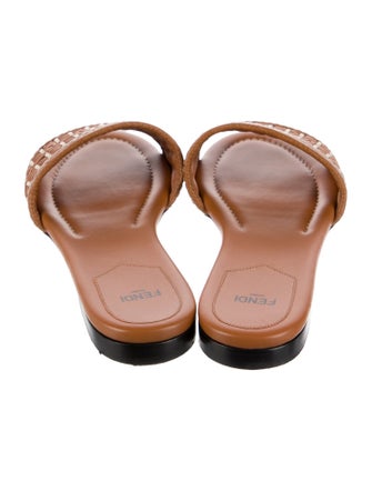 Fendi Leather Printed Slides