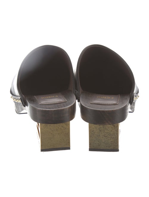 Fendi Leather Studded Accents Mules