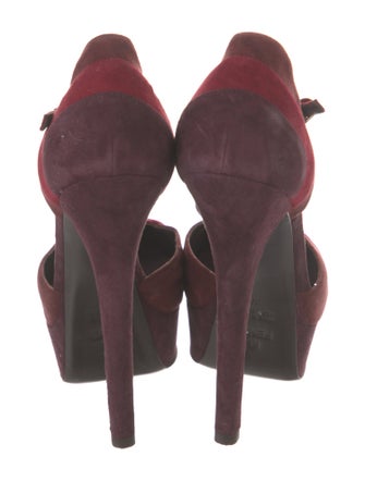 Fendi Suede Animal Print T-Strap Pumps