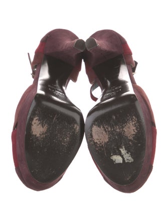 Fendi Suede Animal Print T-Strap Pumps