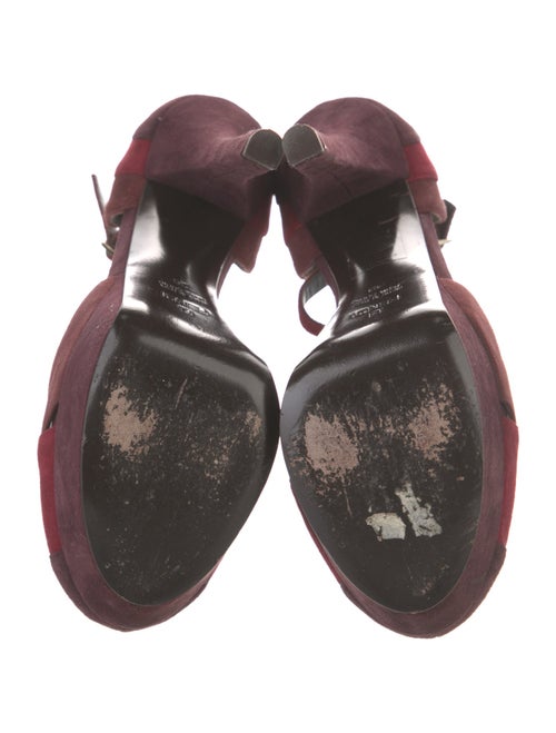 Fendi Suede Animal Print T-Strap Pumps