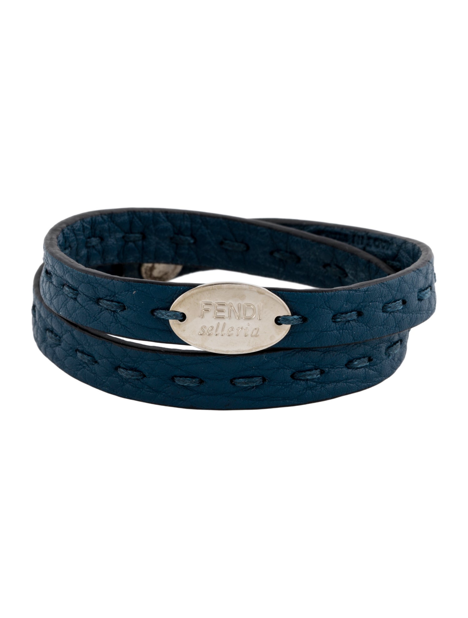 Fendi Leather Double Wrap 'Selleria' Bracelet