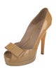 Fendi Patent Leather Bow Accents Pumps