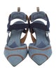 Fendi Zucca FF Logo Denim Slingback Pumps