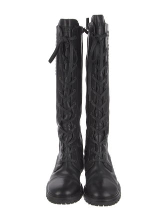 Fendi Leather Lace-Up Boots