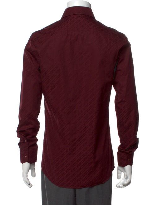 Fendi Zucca FF Logo Long Sleeve Tuxedo Shirt