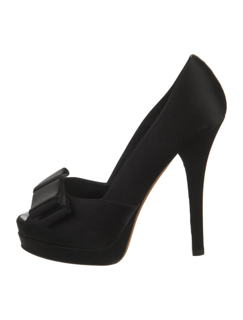 Fendi Satin Bow Accents D'Orsay Pumps