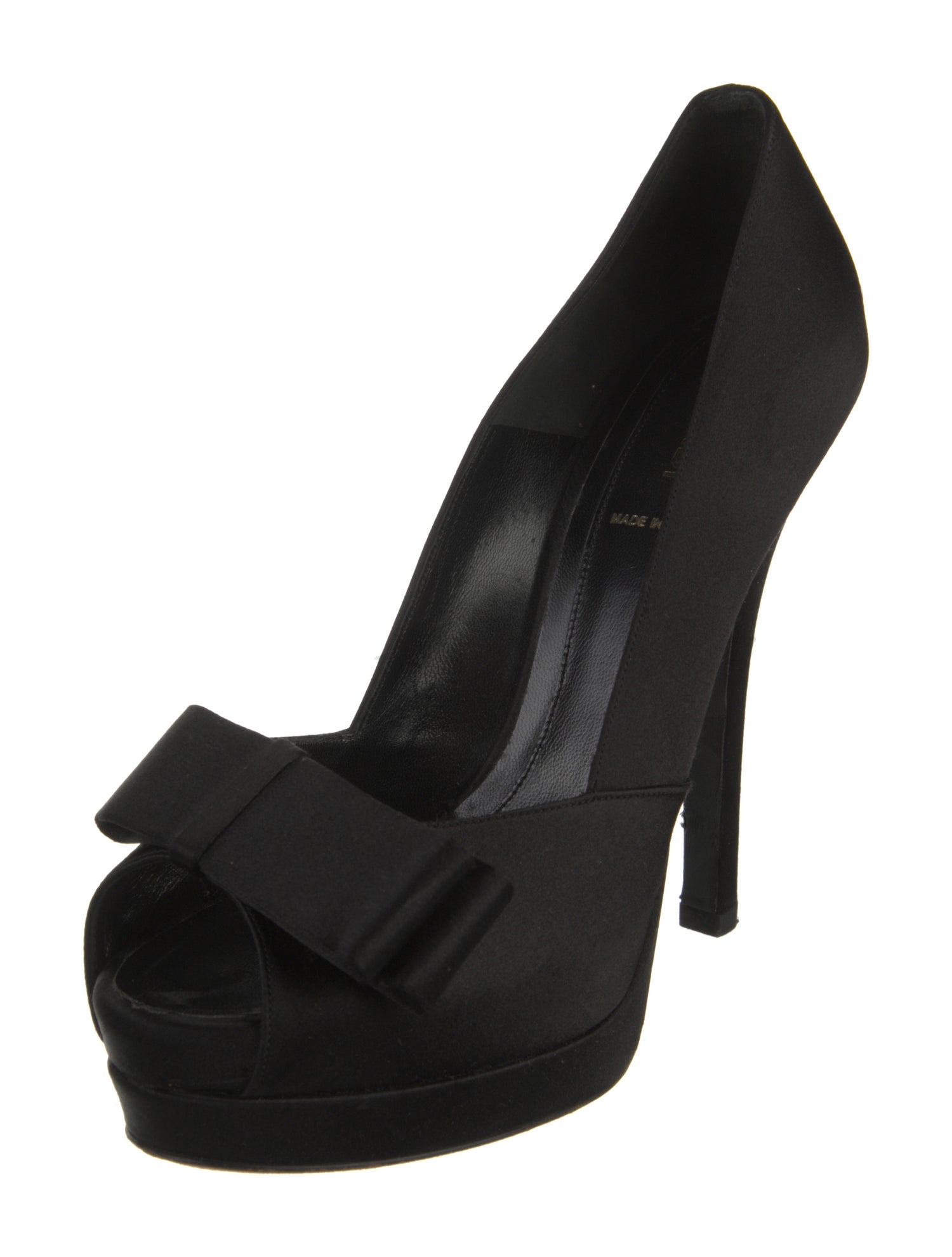 Fendi Satin Bow Accents D'Orsay Pumps