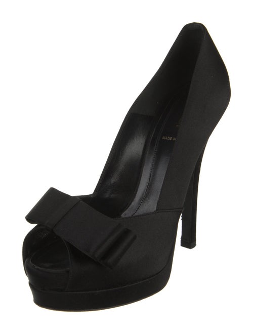 Fendi Satin Bow Accents D'Orsay Pumps