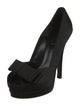 Fendi Satin Bow Accents D'Orsay Pumps