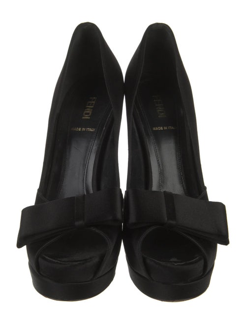 Fendi Satin Bow Accents D'Orsay Pumps
