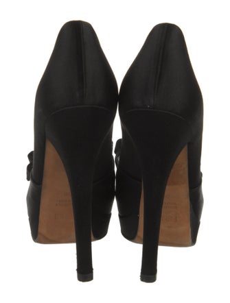 Fendi Satin Bow Accents D'Orsay Pumps