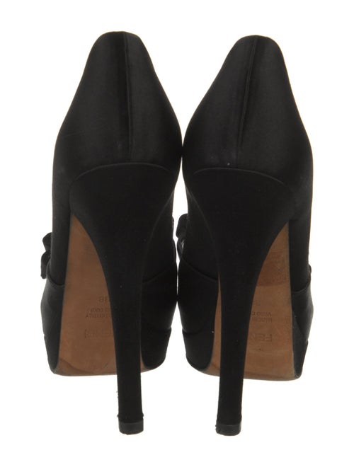 Fendi Satin Bow Accents D'Orsay Pumps