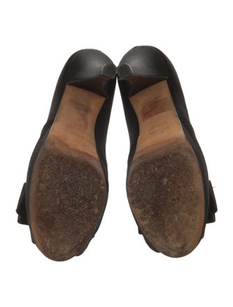 Fendi Satin Bow Accents D'Orsay Pumps