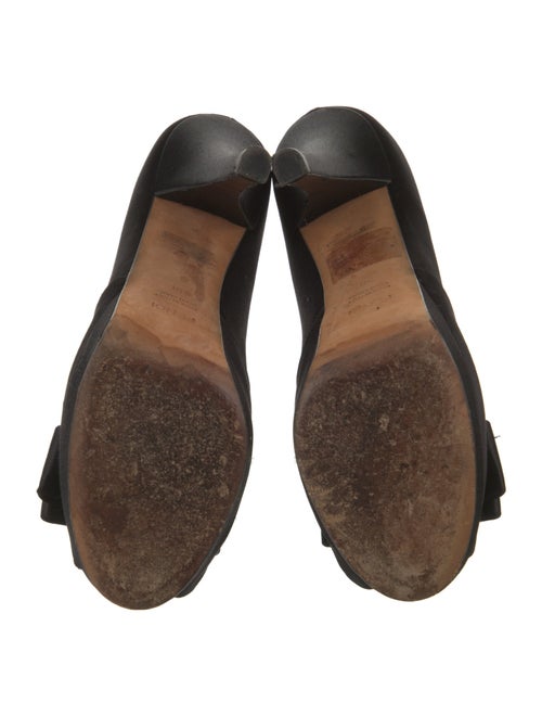 Fendi Satin Bow Accents D'Orsay Pumps