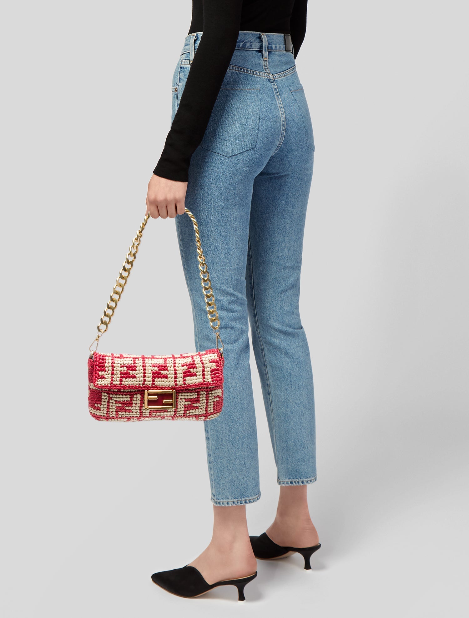 Fendi Raffia Shoulder Bag