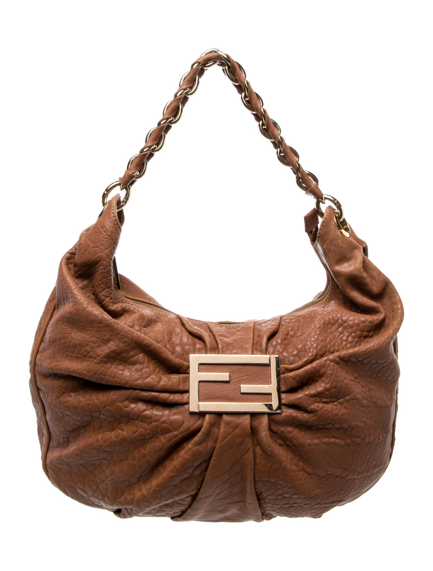 Fendi Leather Mia Flap Shoulder Bag