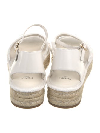 Fendi Zucca FF Logo Leather Espadrilles