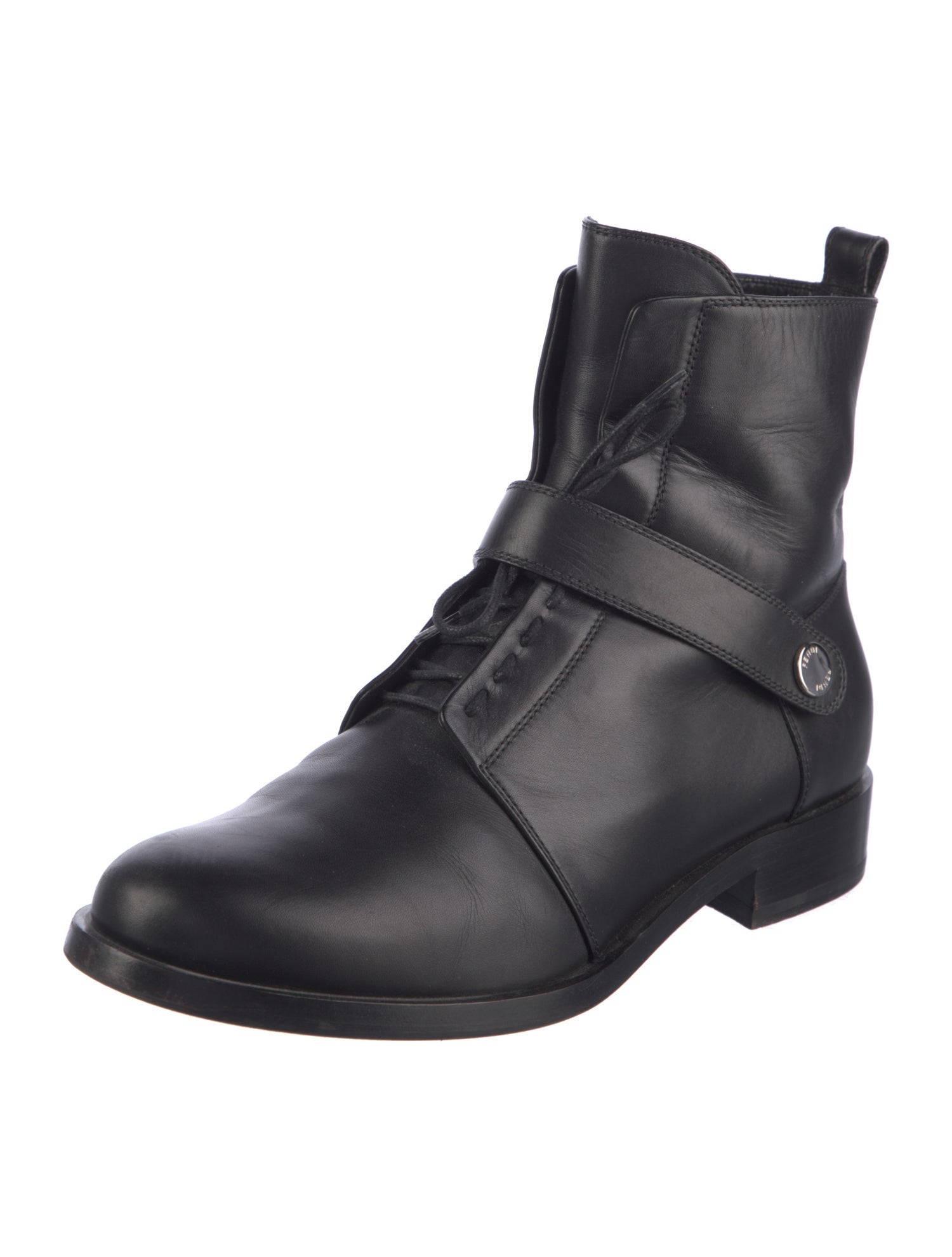 Fendi Leather Combat Boots