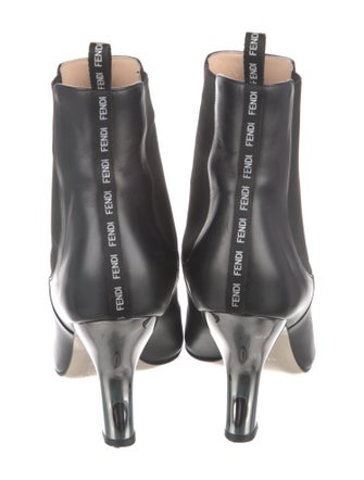 Fendi Leather Leather Trim Embellishment Chelsea Boots