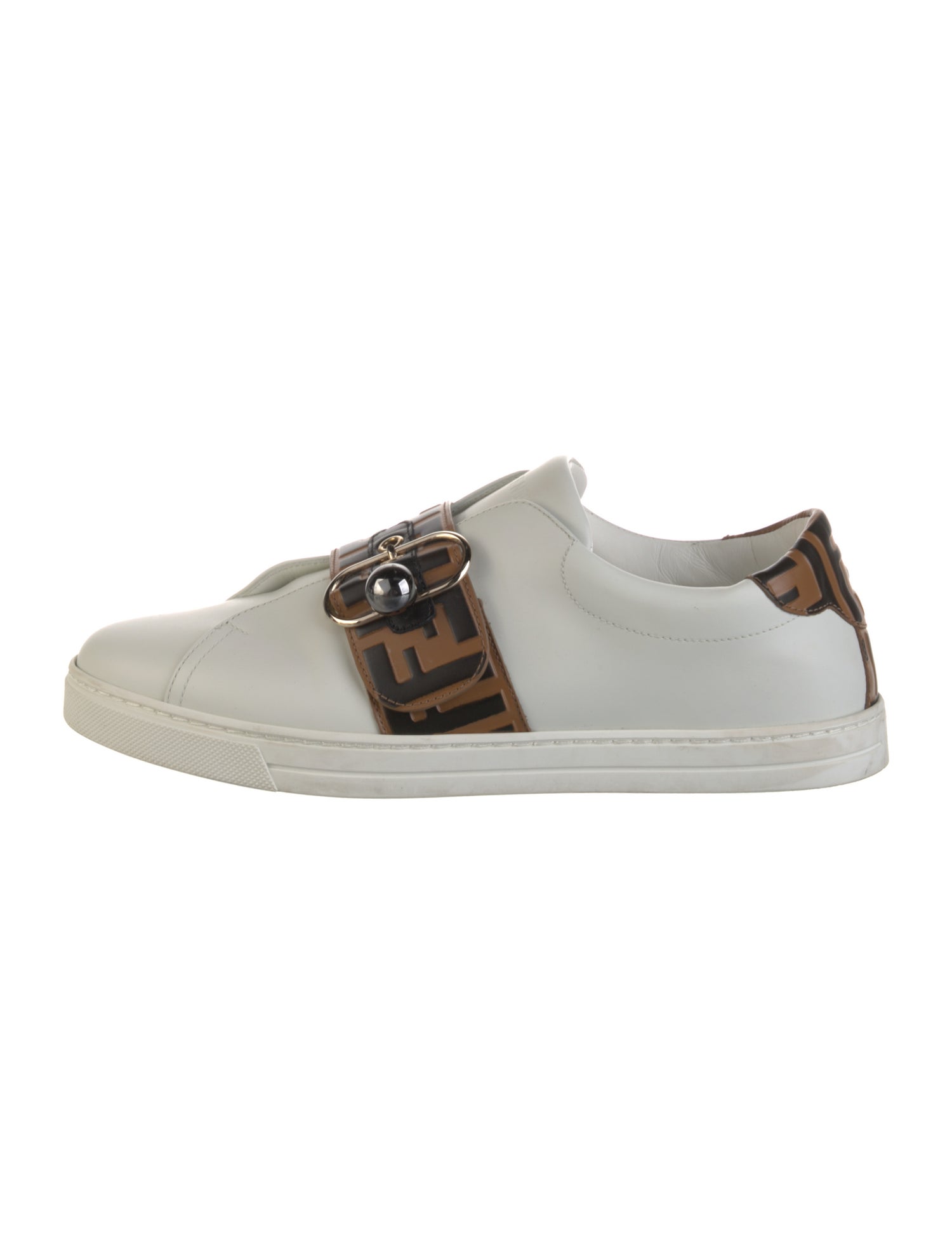 Fendi Zucca FF Logo Leather Sneakers