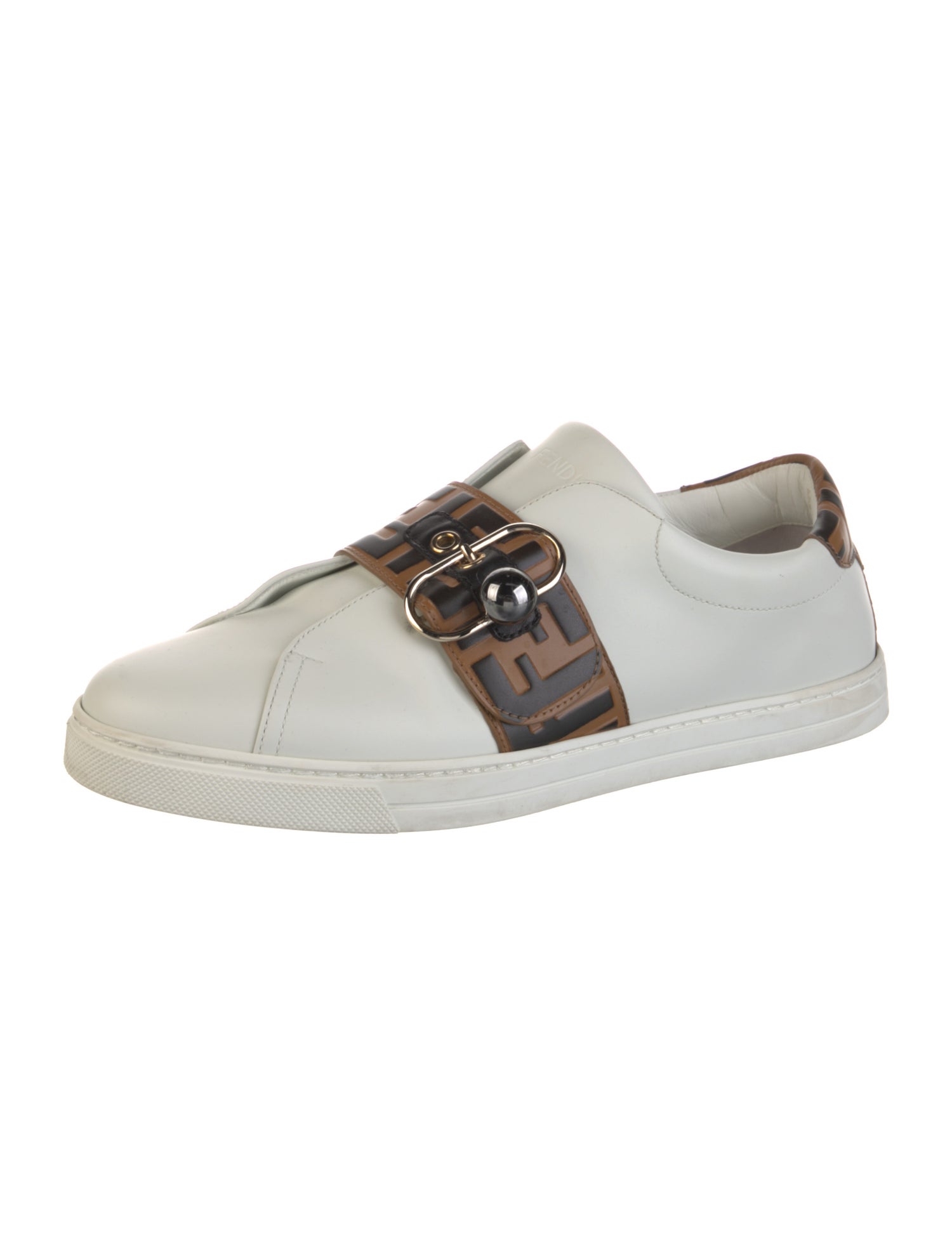 Fendi Zucca FF Logo Leather Sneakers