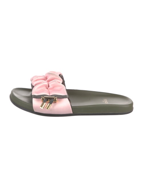 Fendi Zucca FF Logo Satin Slides