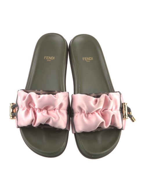 Fendi Zucca FF Logo Satin Slides