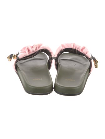 Fendi Zucca FF Logo Satin Slides