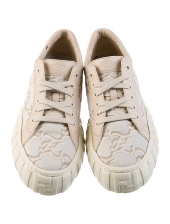 Fendi Karligraphy Accent Canvas Sneakers