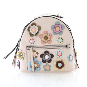 Fendi Leather Flowerland Backpack