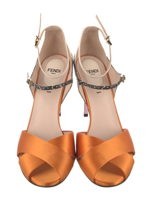 Fendi Leather Printed D'Orsay Pumps