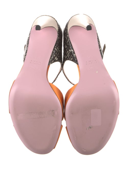 Fendi Leather Printed D'Orsay Pumps