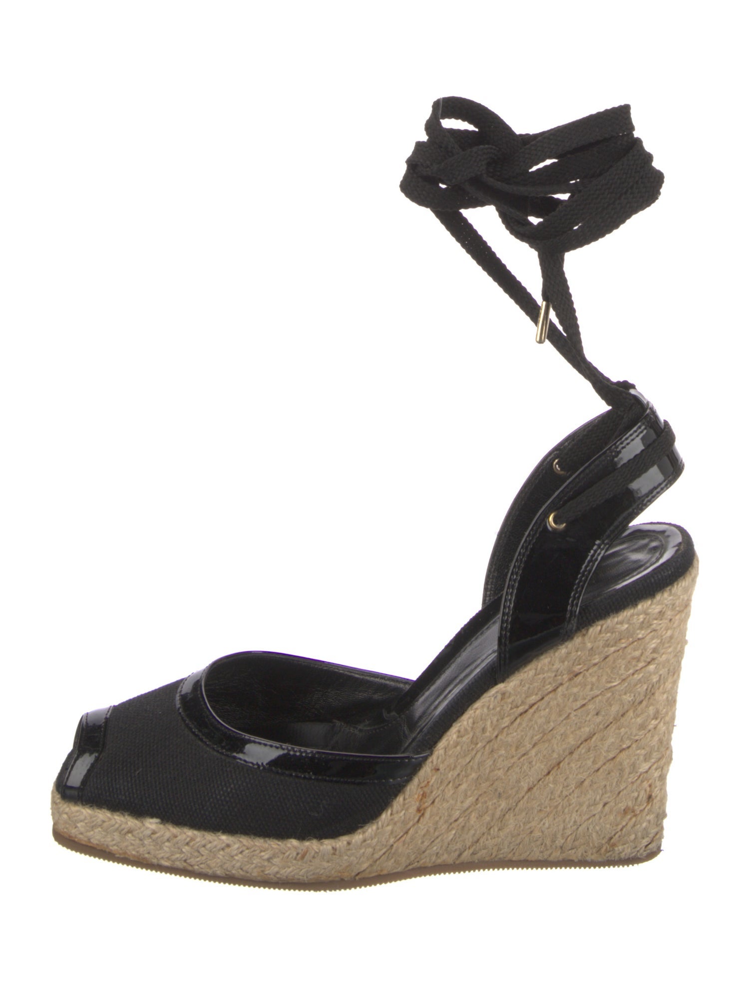 Fendi Canvas Leather Trim Embellishment D'Orsay Pumps