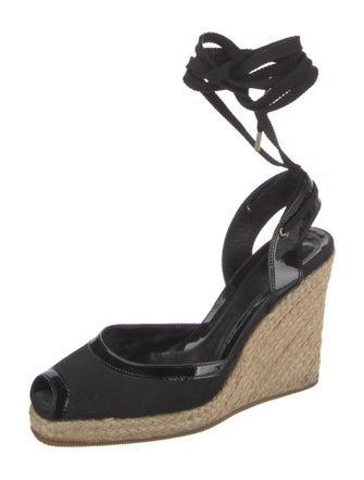 Fendi Canvas Leather Trim Embellishment D'Orsay Pumps