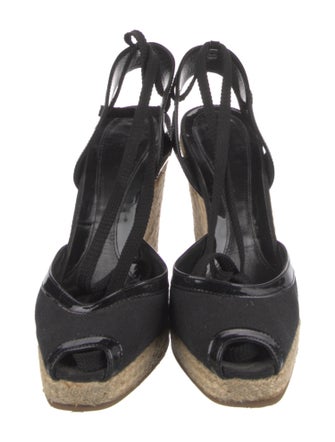 Fendi Canvas Leather Trim Embellishment D'Orsay Pumps