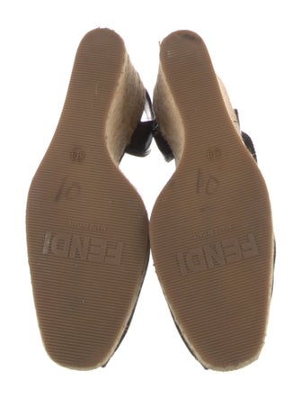 Fendi Canvas Leather Trim Embellishment D'Orsay Pumps