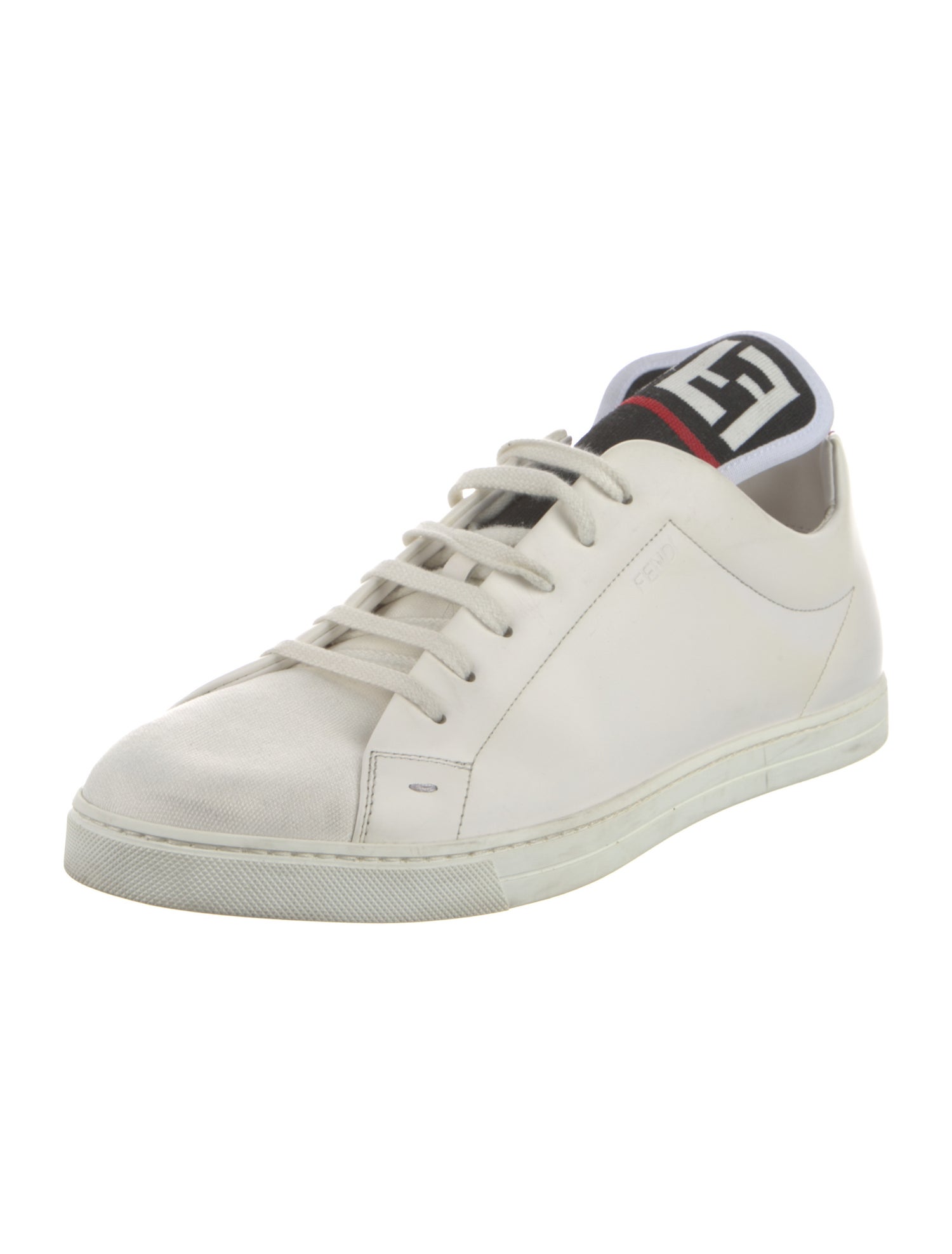 Fendi Zucca FF Logo Leather Sneakers