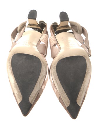 Fendi Zucca FF Logo Mesh Slingback Pumps