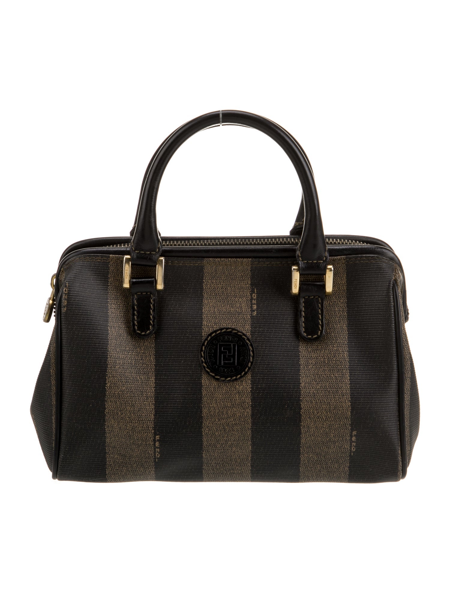 Fendi Pequin Top Handle Bag Vintage